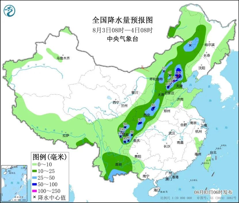 未来三天国内天气预报（8月3日）