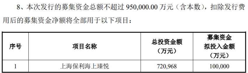 保利发展拟发行95亿元可转换公司债，年内发债规模近400亿元  第1张