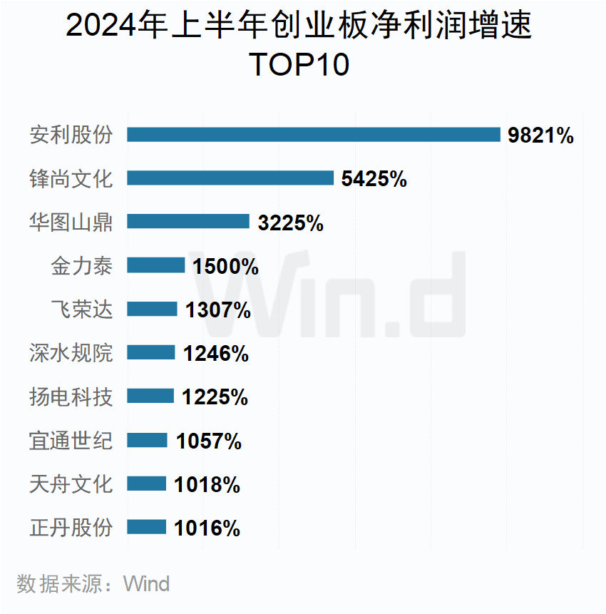 A股上市公司2024年中报大数据榜单出炉：安利股份、爱丽家居、毅昌科技净利润增幅分别为9821%、8516%、6217%  第23张