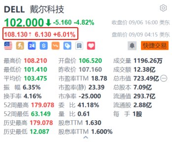 戴尔科技、Palantir盘前涨超6% 获纳入标普500指数