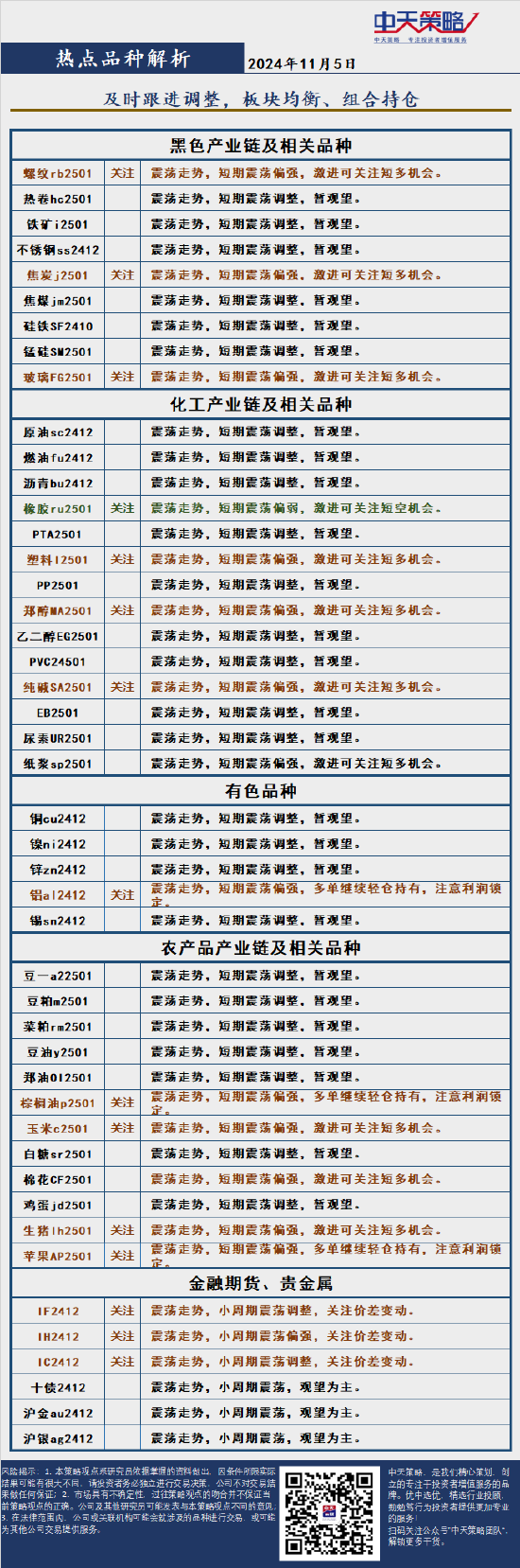 中天策略:11月5日市场分析