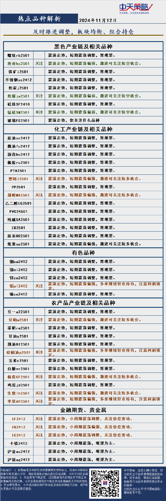 中天策略:11月12日市场分析